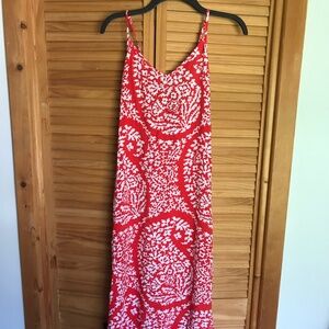 Gap paisley coral midi dress